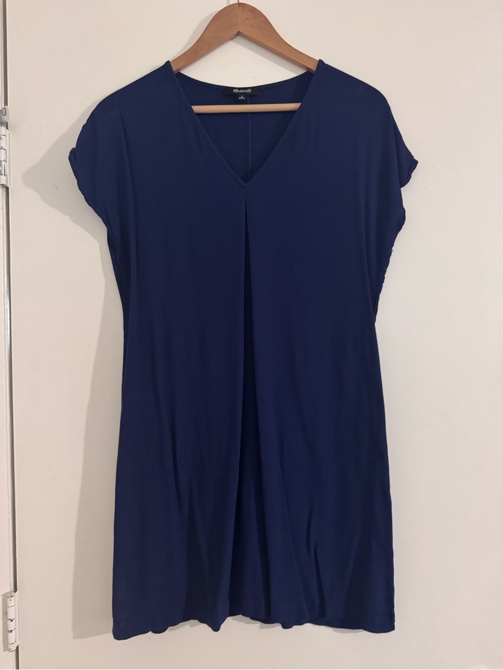 Madewell Women's Navy V-Neck Short Sleeve Dress